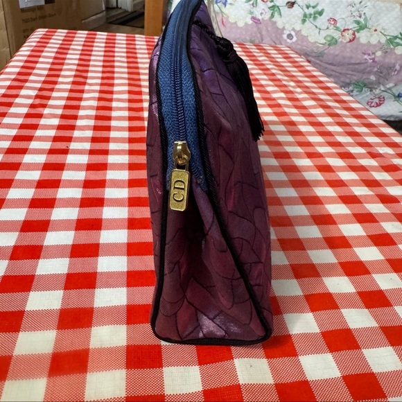 Vintage Christian Dior Makeup Bag Cosmetic Bag Pouch with Original Tag *RARE* - Picture 9 of 11